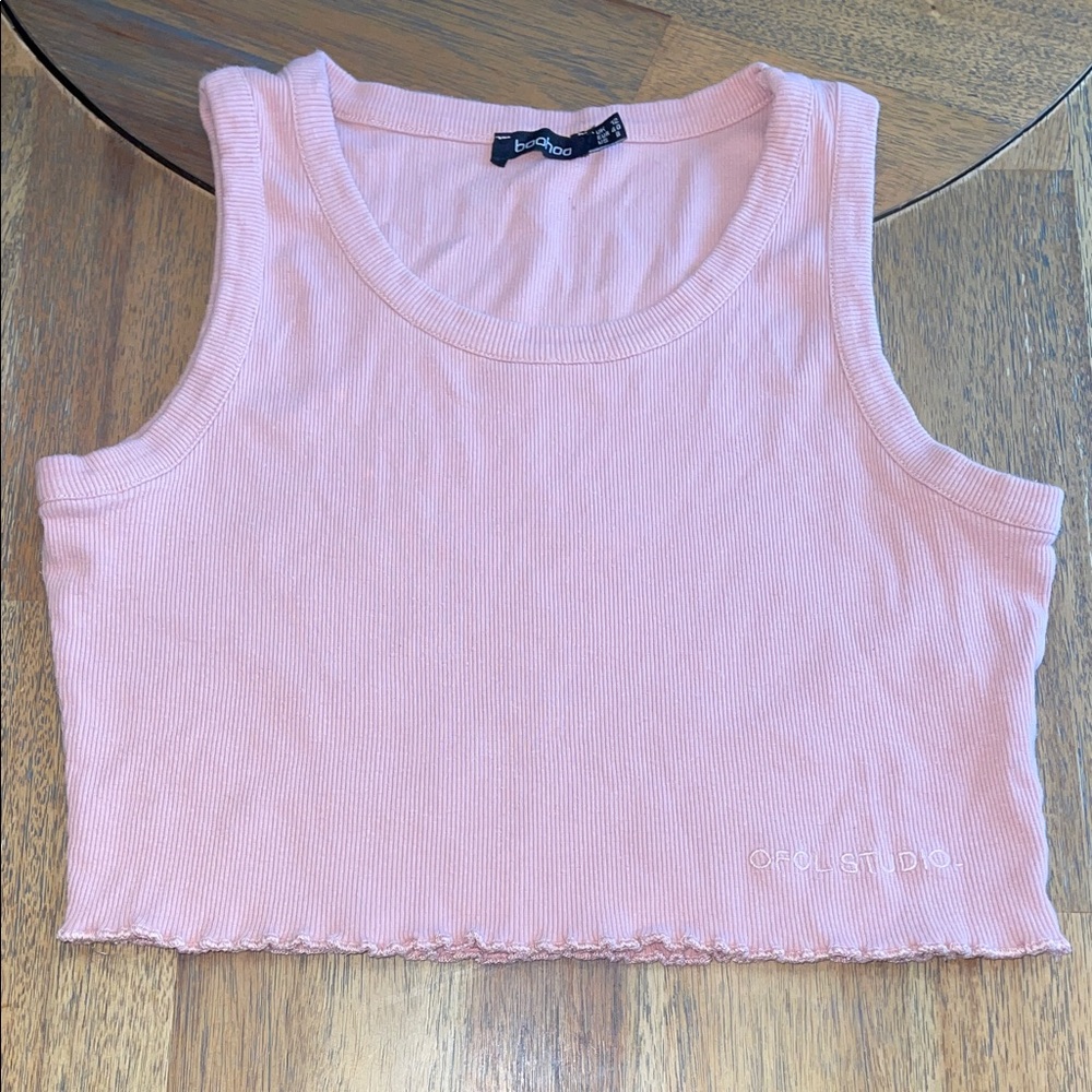 Blush Ribbed Crop Tank